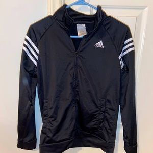 Adidas black zip up jacket with pockets